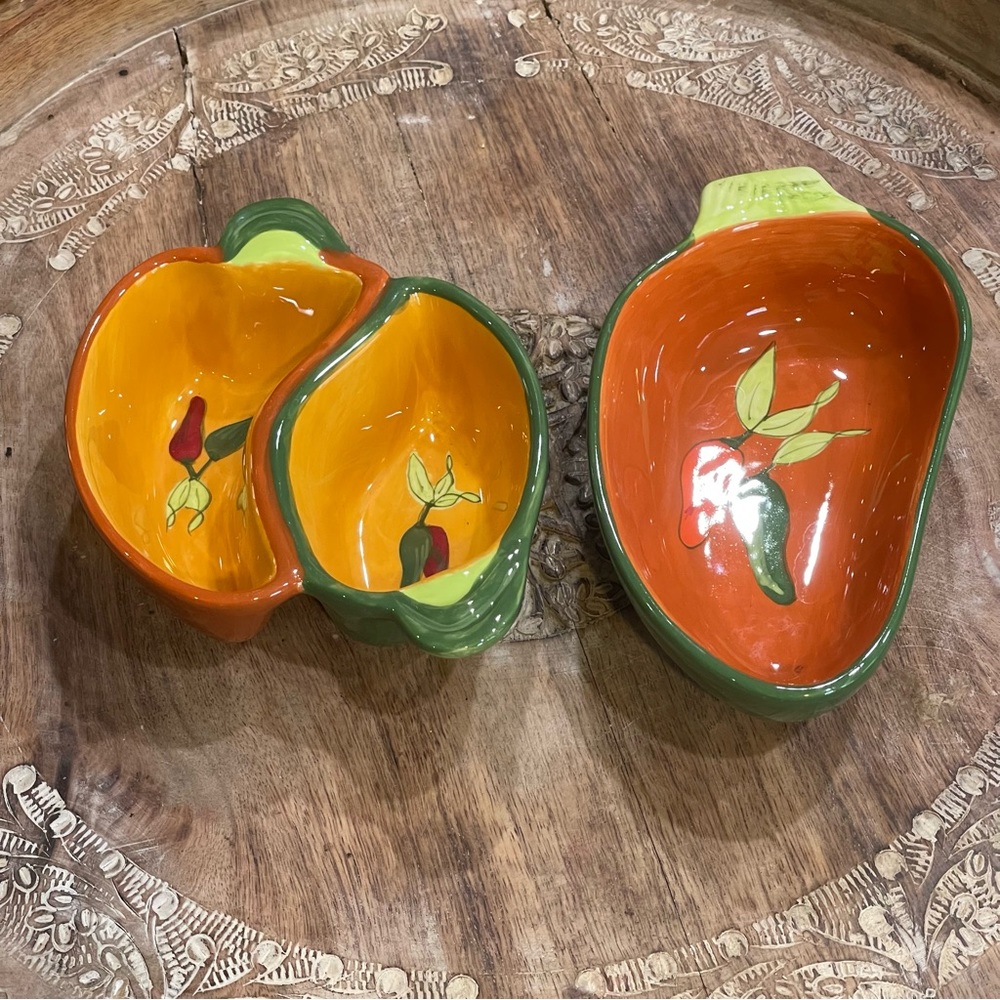 2 new Serrano salsa dip bowls